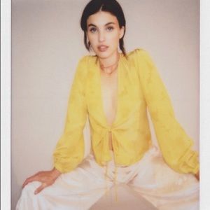 Realisation Par Stevie Silk Cropped Top